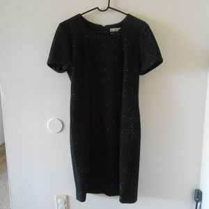 Jessica Howard Black Sequin Pleated Dress Size 8